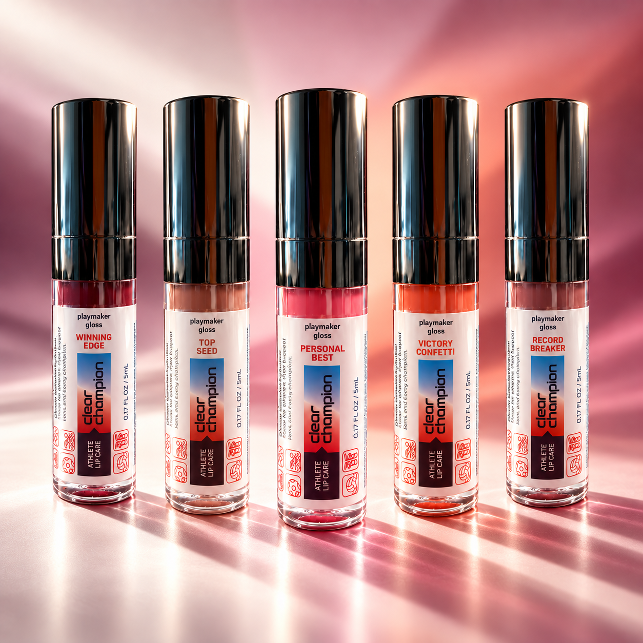 The five tinted Clear Champion Playmaker Gloss shades